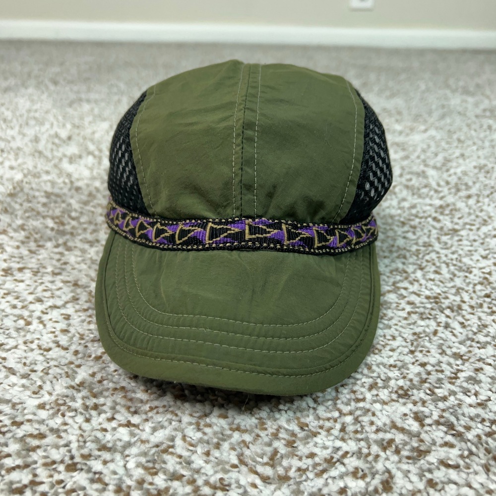 Vintage REI Hat Boys One Size Green Hiking Lightweight Mesh Panel Buckle USA Kid